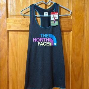 The North Face Women's Black Tank Top with Colorful Logo